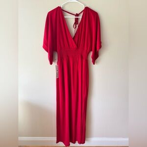 Elegant Red Maxi Dress